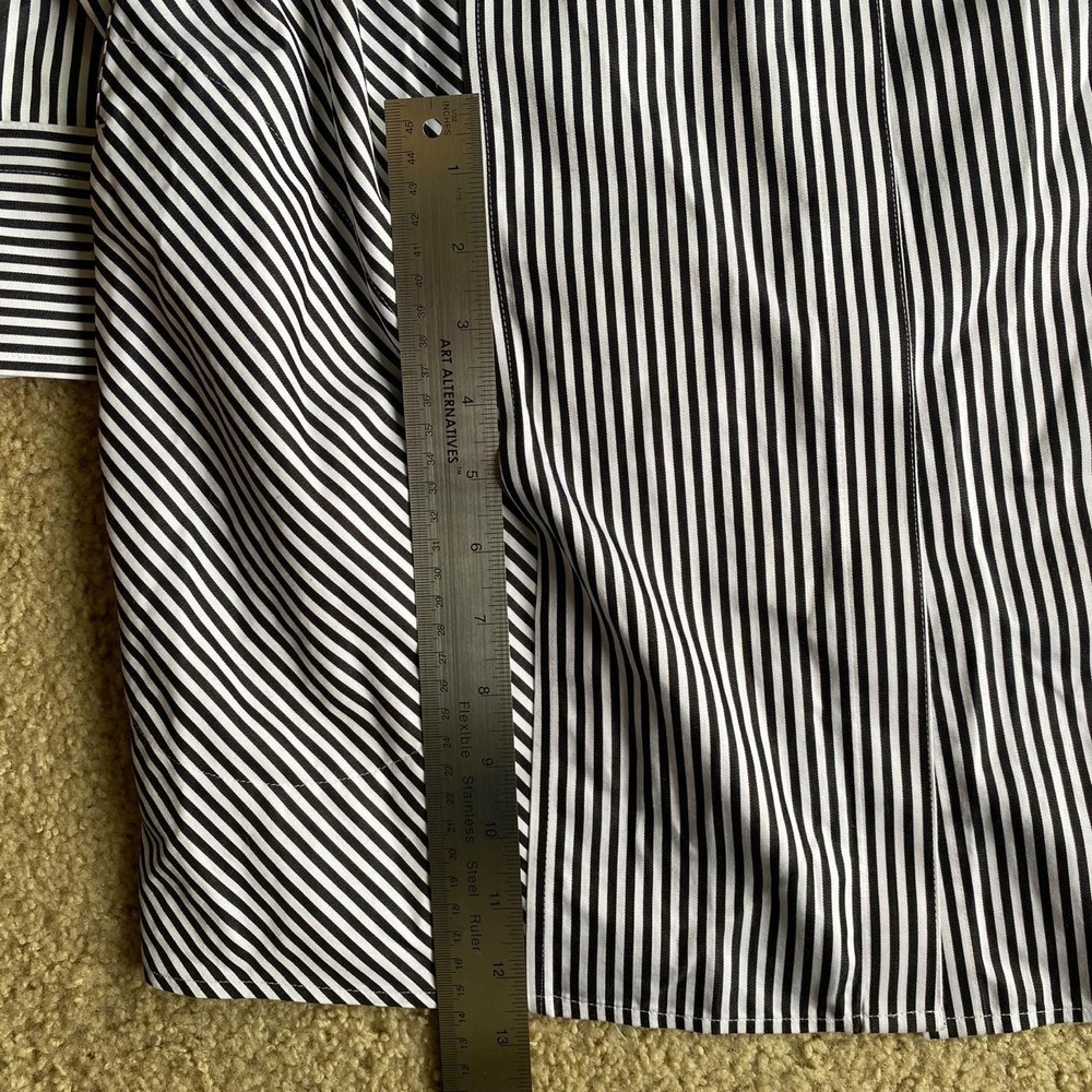 Chico's white and black striped cotton button-up shirt US Size 12/14 - Picture 8 of 8